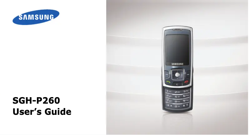Page 1 de la notice Manuel utilisateur Samsung SGH-P260