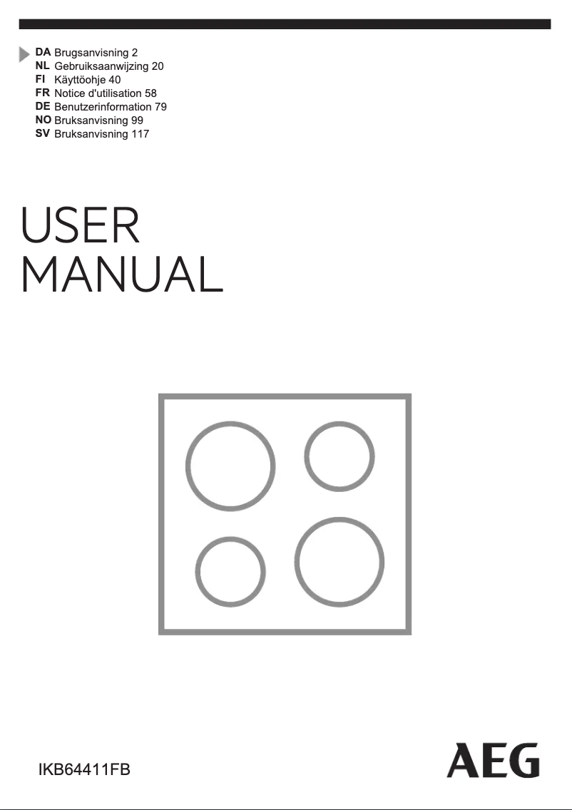 Page n°1 - Manuel utilisateur AEG IKB64411FB