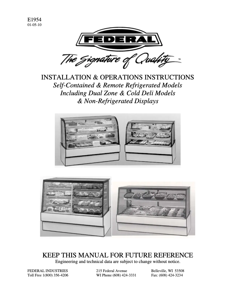 Page 1 de la notice Manuel utilisateur Federal ITRSS4826-B18
