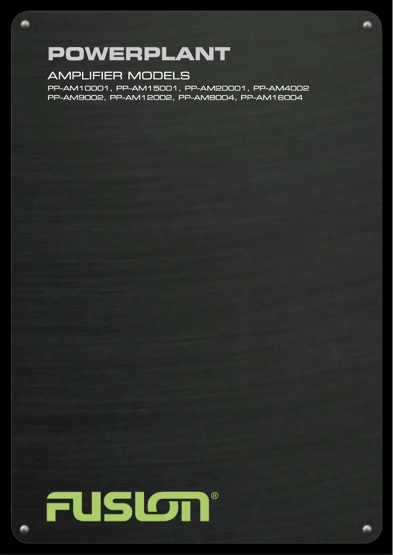 Page 1 de la notice Manuel utilisateur Fusion PP-AM20001