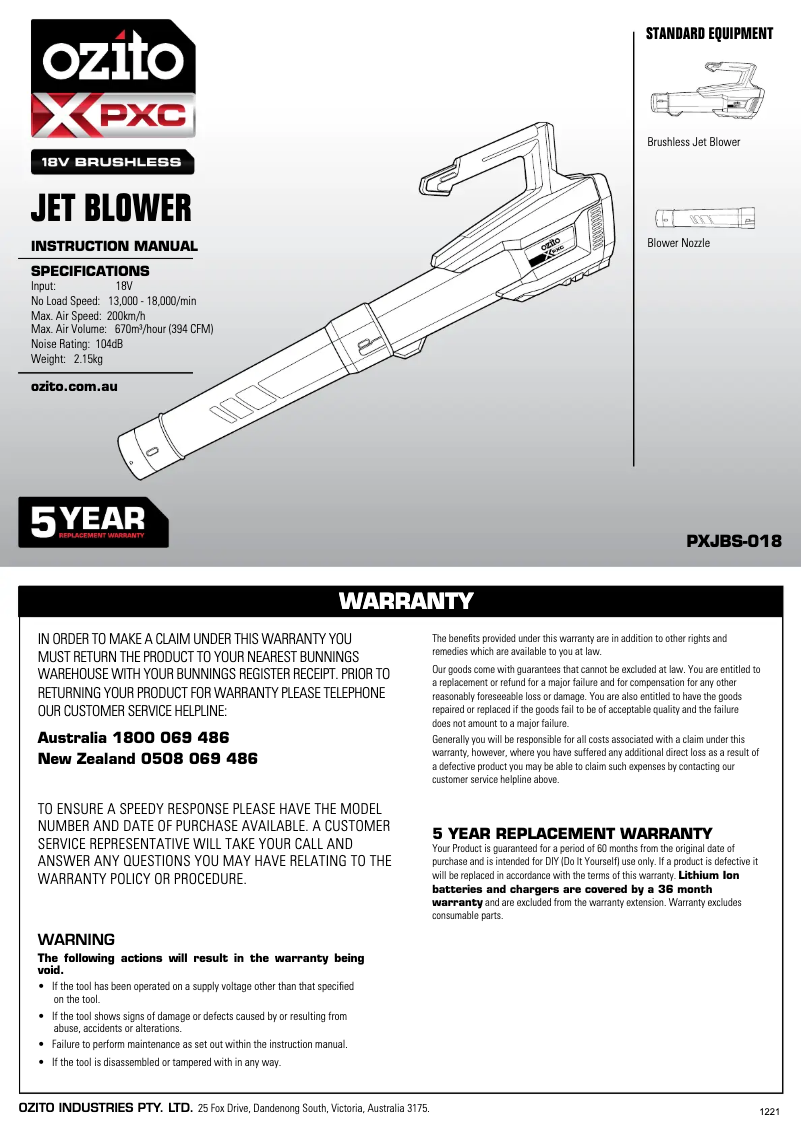 Imagen de la primera página del manual del dispositivo PXJBK-418