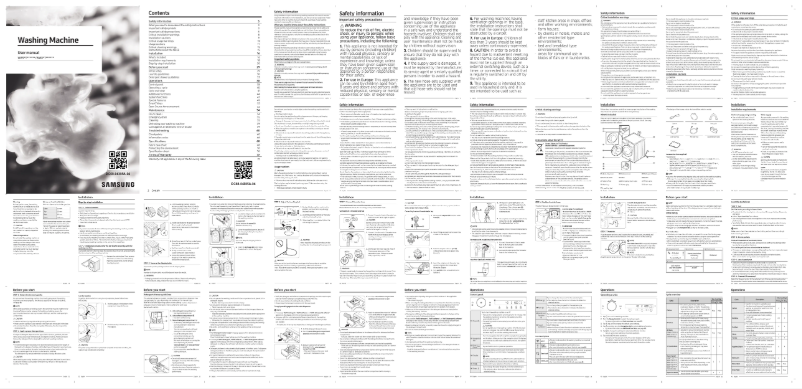 Página 1 del manual Manual de usuario Samsung WW80T554DAB
