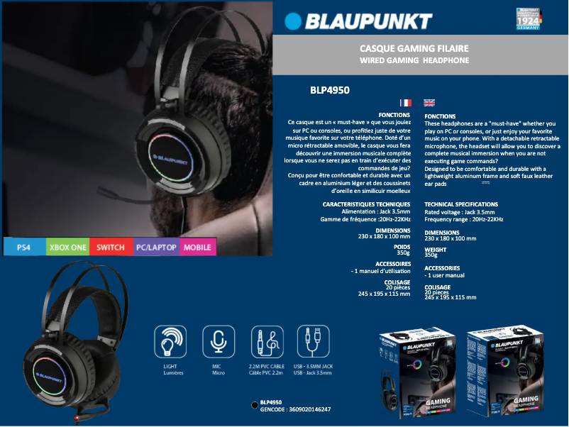 Page n°1 - Manuel utilisateur Blaupunkt BLP4950