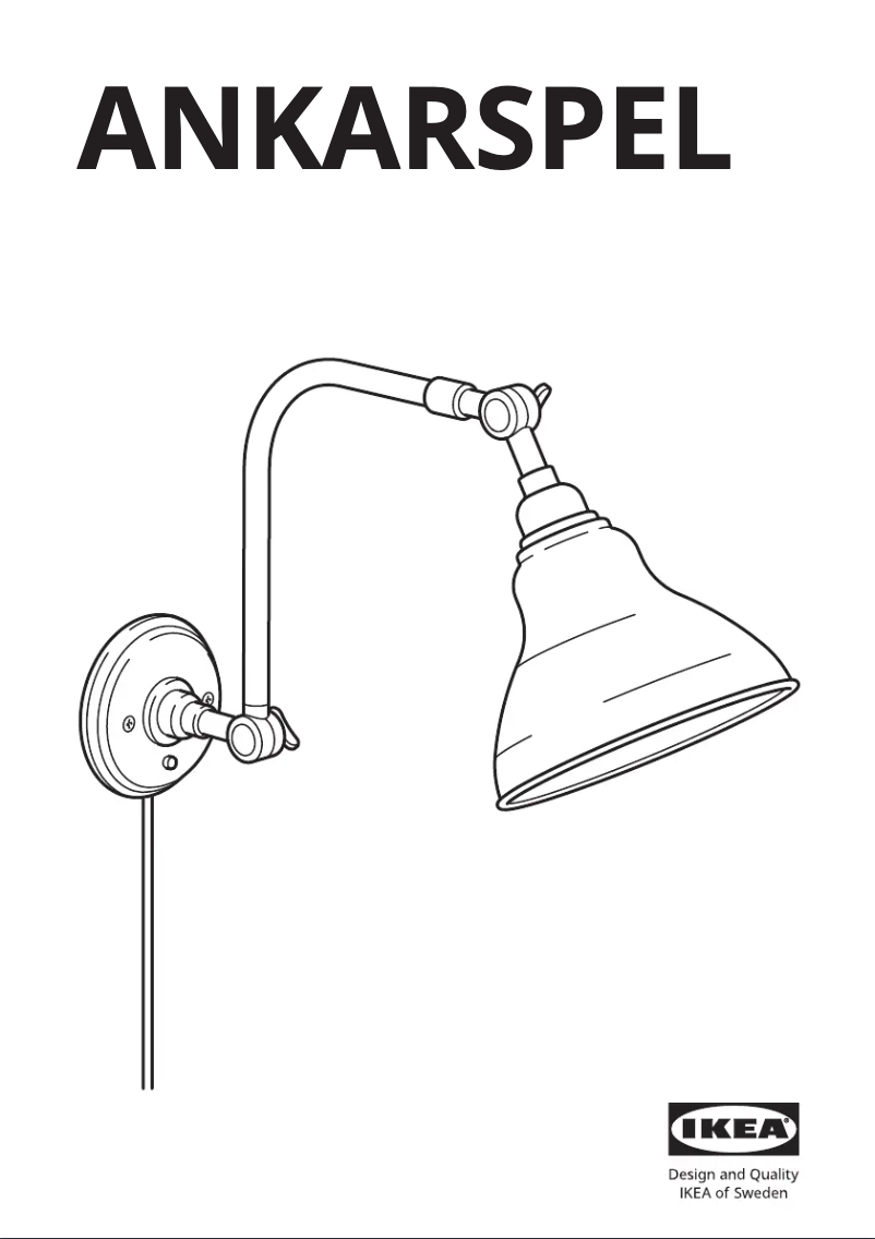Page 1 de la notice Manuel utilisateur Ikea ANKARSPEL 704.943.62