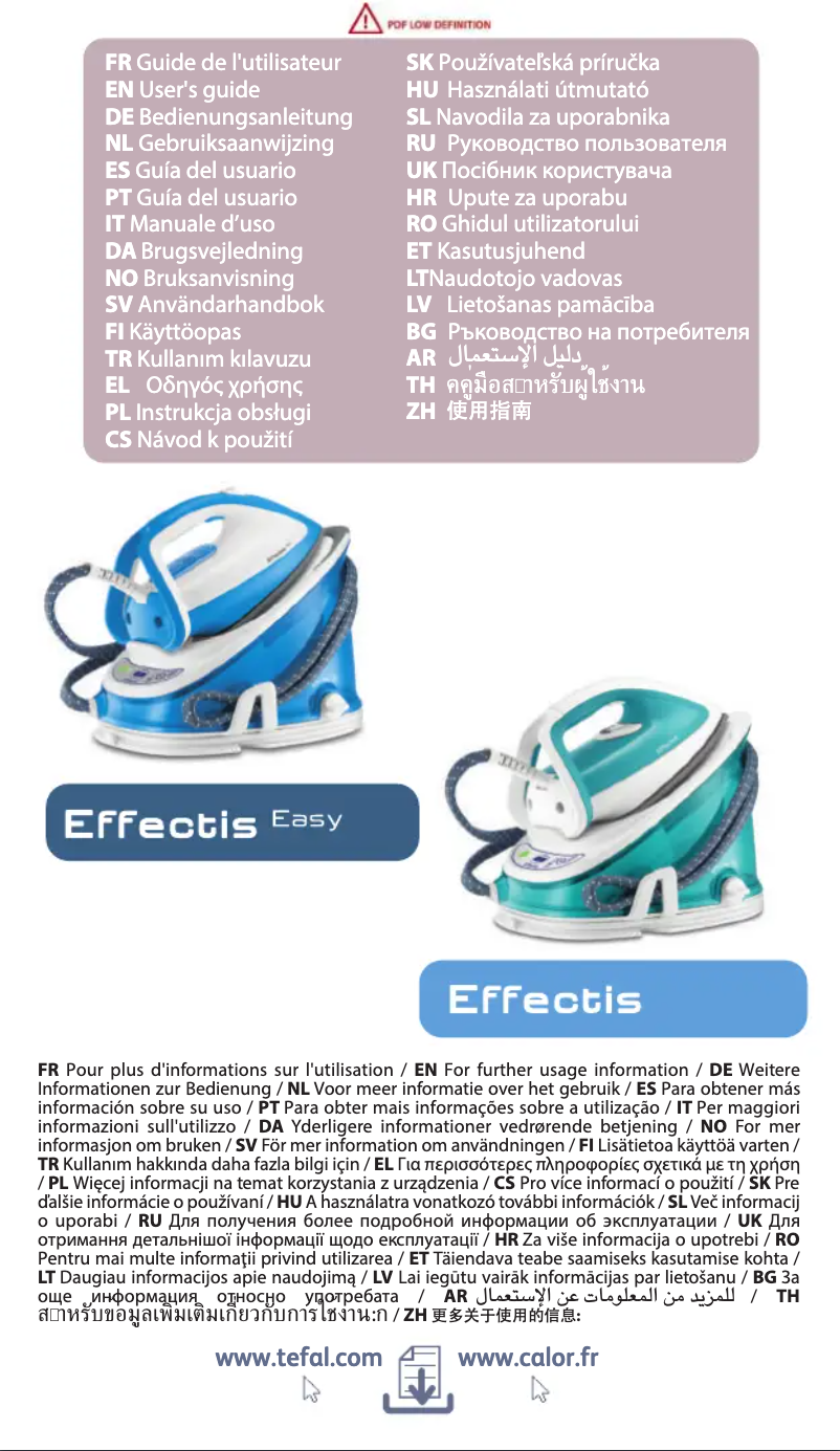 Page 1 de la notice Manuel utilisateur Tefal Effectis GV6730