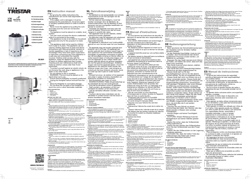 Page n°1 - Manuel utilisateur TriStar BQ-2829