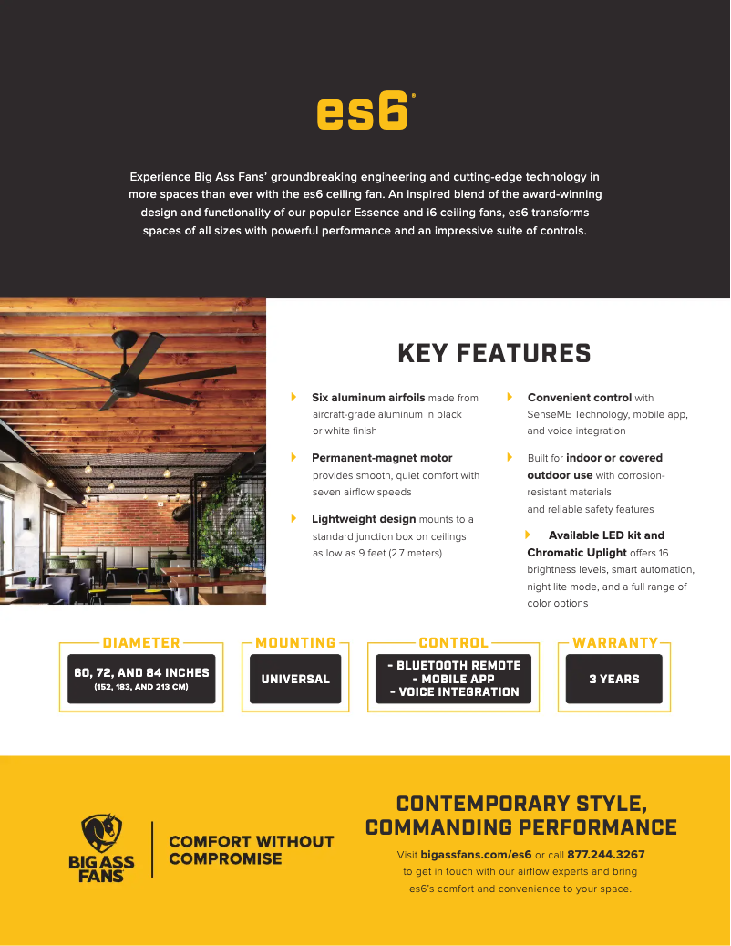 Page n°1 - Fiche technique Big Ass Fans es6