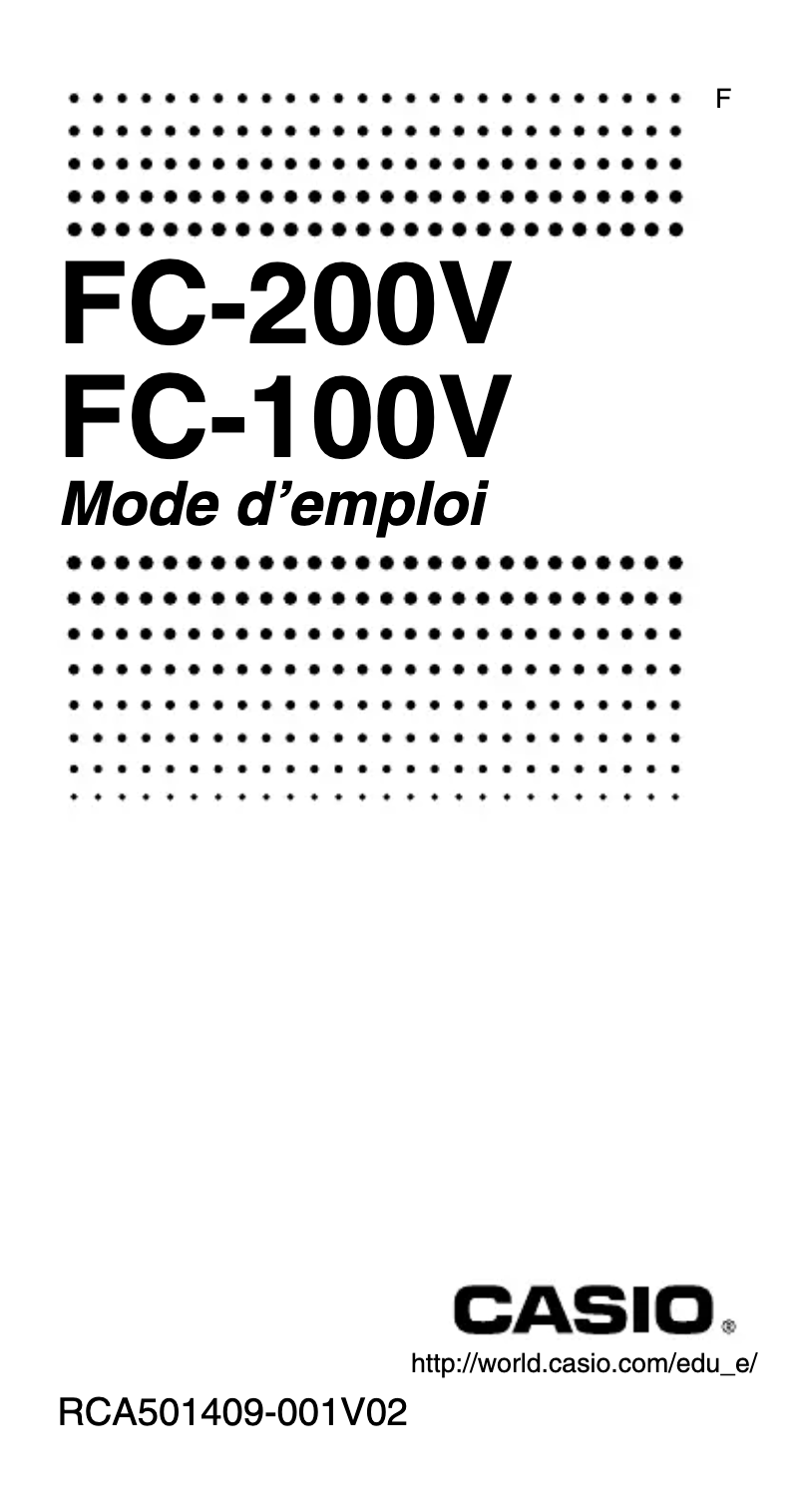 Image de la première page du manuel de l'appareil FC-200V