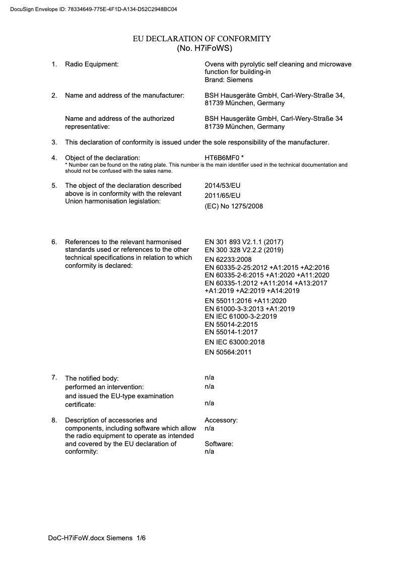 Page 1 de la notice Manuel utilisateur Siemens HM876GDB6S