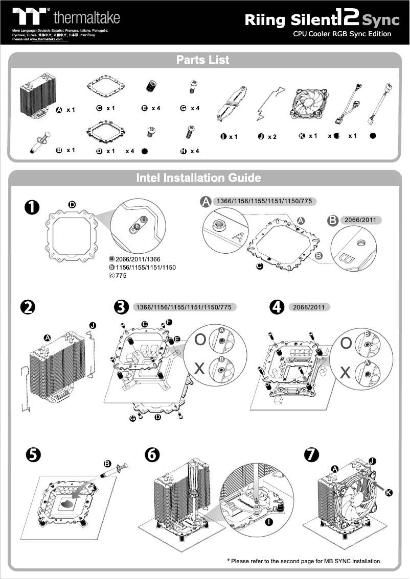 Image de la première page du manuel de l'appareil Riing Silent 12 Sync