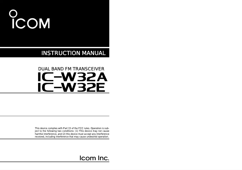 Image de la première page du manuel de l'appareil IC-W32A
