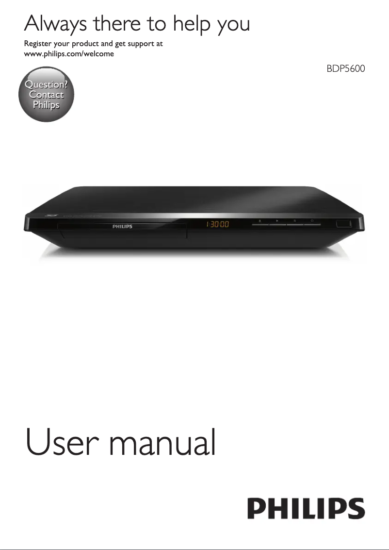 Page n°1 - Manuel utilisateur Philips BDP5600X