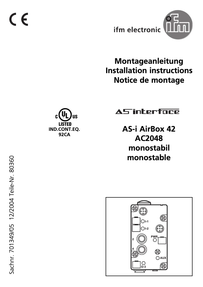 Página 1 del manual Manual de usuario IFM AC2049