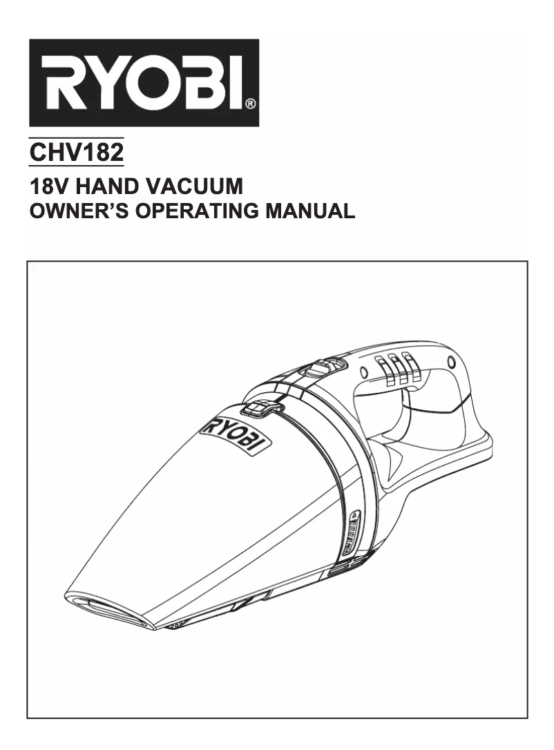 Page 1 de la notice Manuel utilisateur RYOBI One+ CHV182