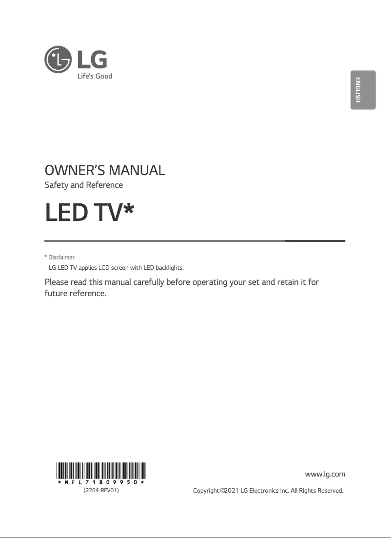 Page 1 de la notice Manuel utilisateur LG 65UP751C0GG