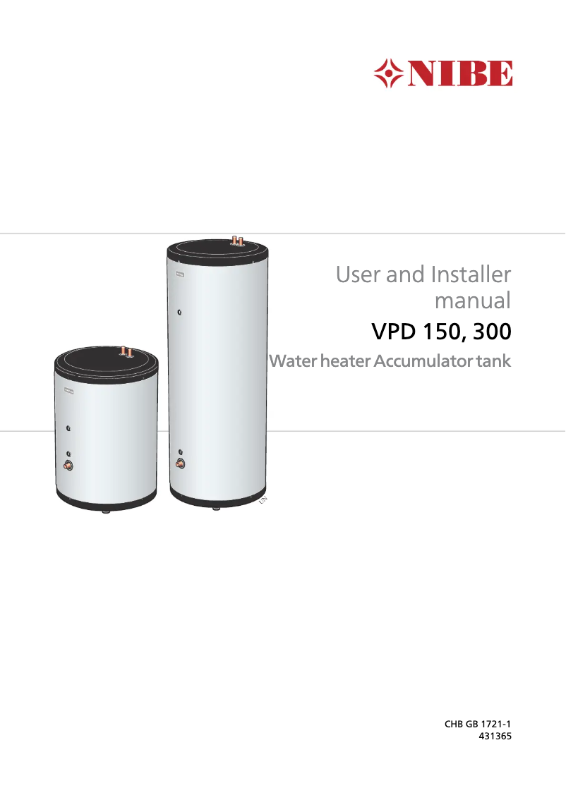 Page 1 de la notice Manuel utilisateur Nibe VPD 300