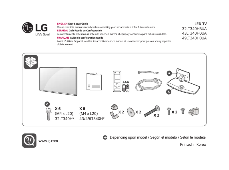Page n°1 - Manuel utilisateur LG 32LT340HBUA