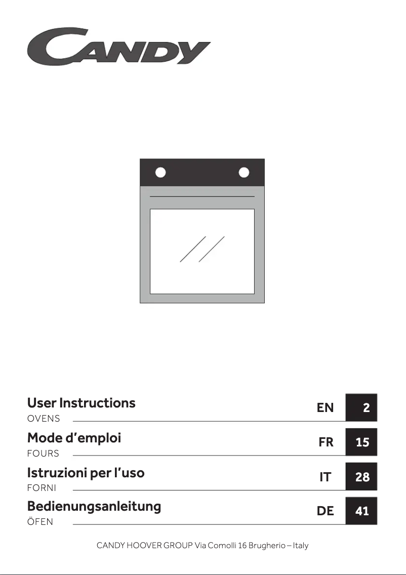 Page 1 de la notice Manuel utilisateur Candy FIDC X265