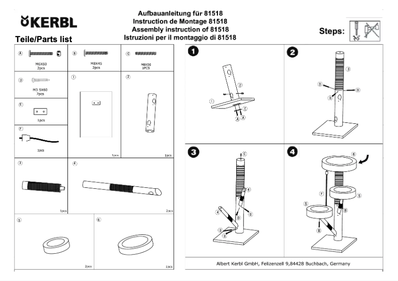 Page 1 de la notice Manuel utilisateur Kerbl Zamunda 81518