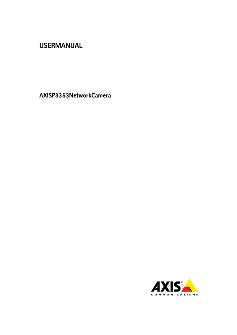 Page 1 de la notice Manuel utilisateur Axis P3353