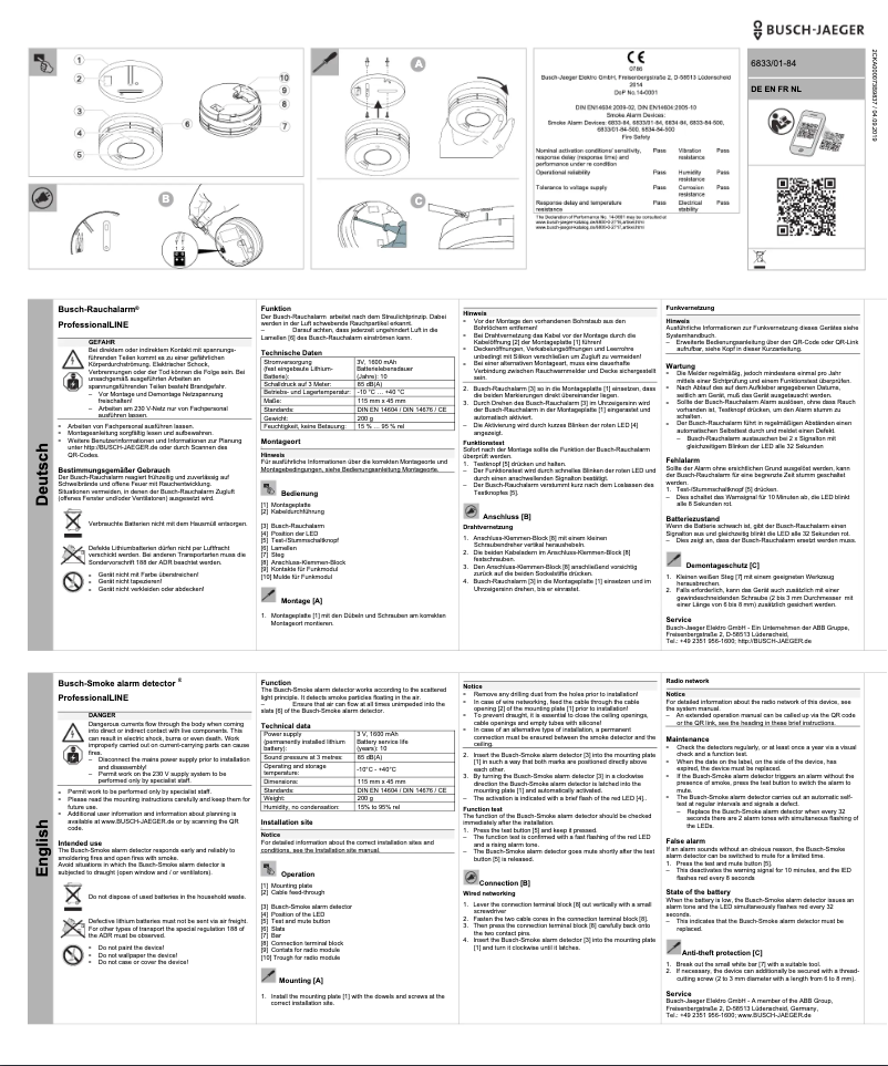 Page n°1 - Manuel utilisateur Busch-Jaeger 6833/01-84