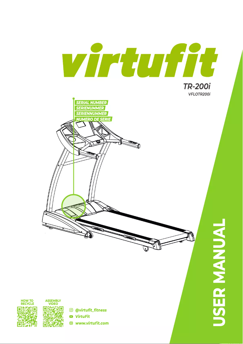 Page 1 de la notice Manuel utilisateur VirtuFit TR-200i
