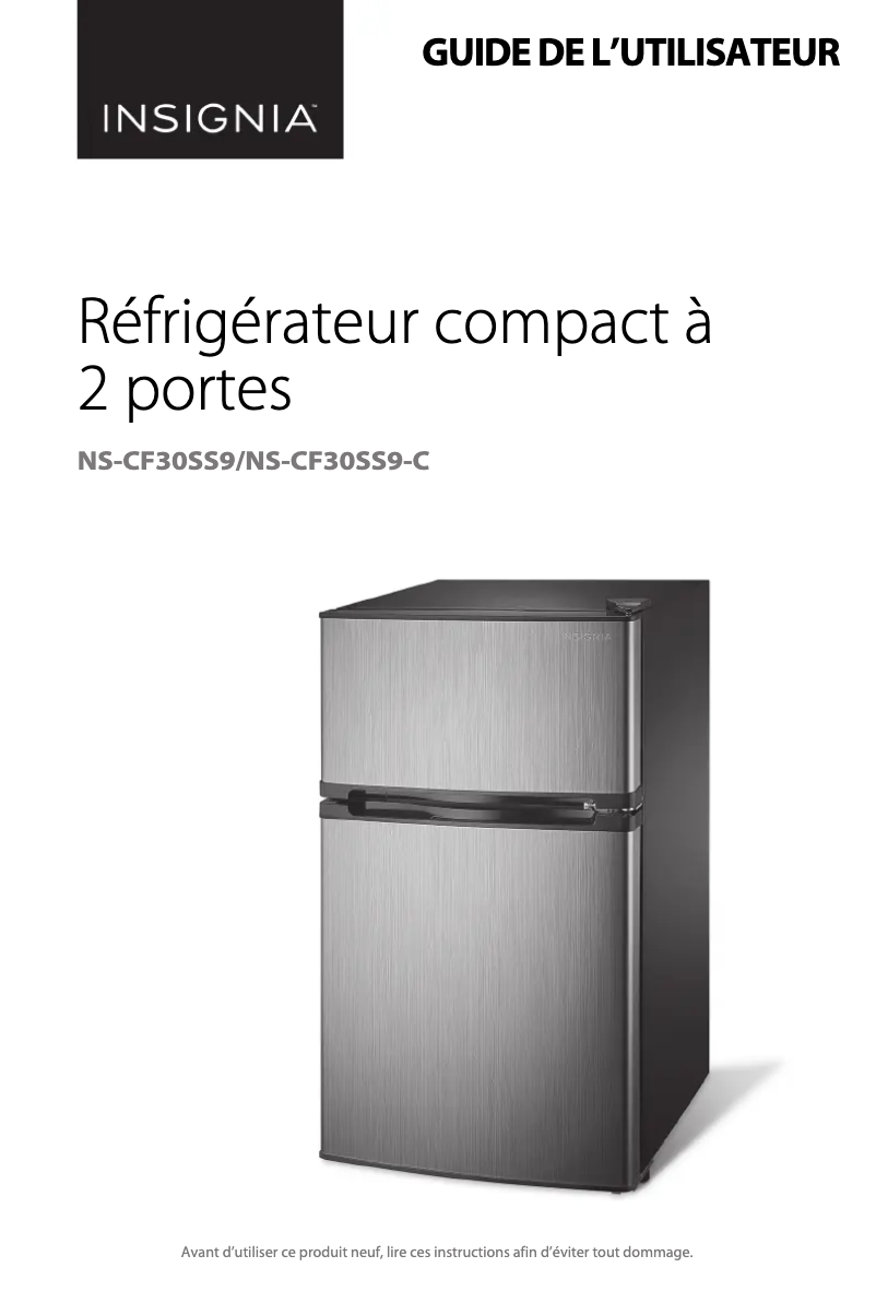 Page 1 de la notice Manuel utilisateur Insignia NS-CF30SS9