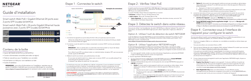 Page n°1 - Guide d'installation Netgear GS724TPPv3