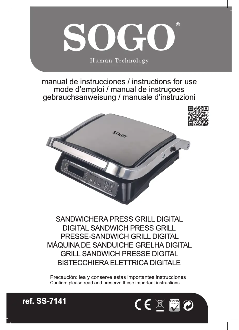 Page 1 de la notice Manuel utilisateur Sogo SS-7141