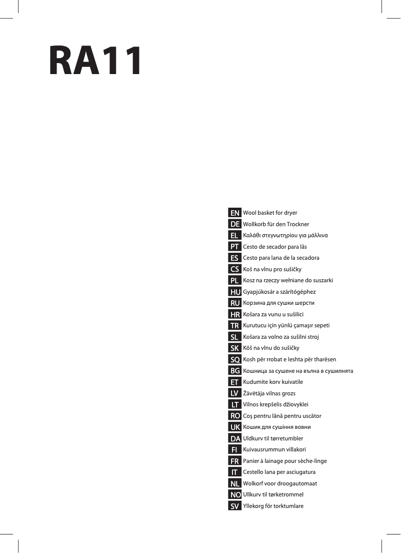Página 1 del manual Manual de usuario AEG RA11