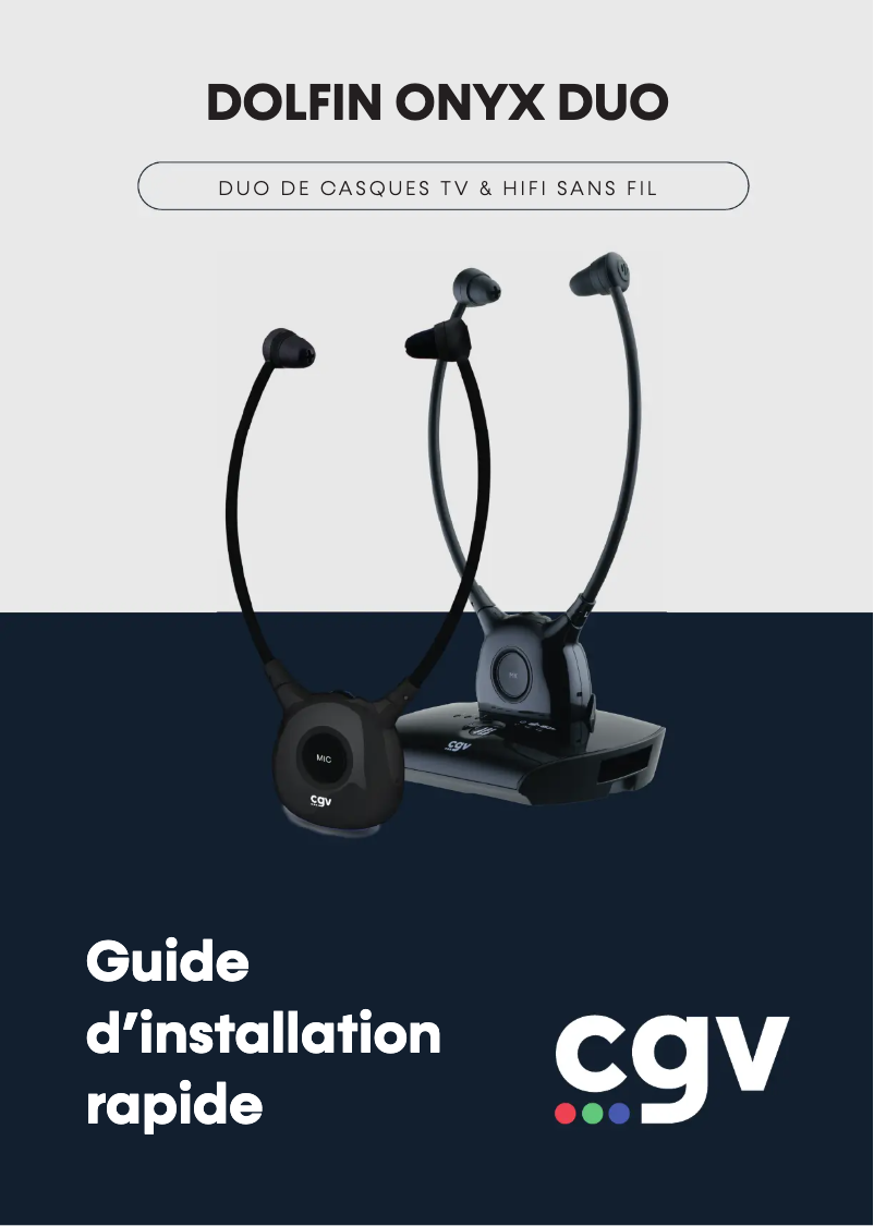 Page n°1 - Manuel utilisateur CGV Dolfin Onyx Duo