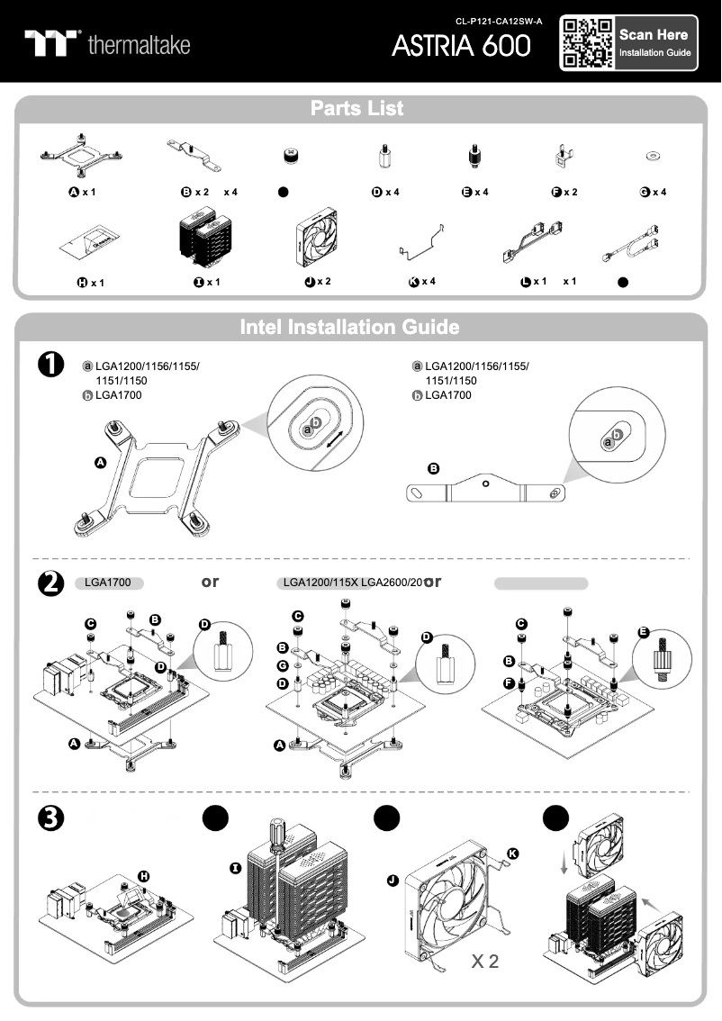 Page 1 de la notice Manuel utilisateur Thermaltake ASTRIA 600
