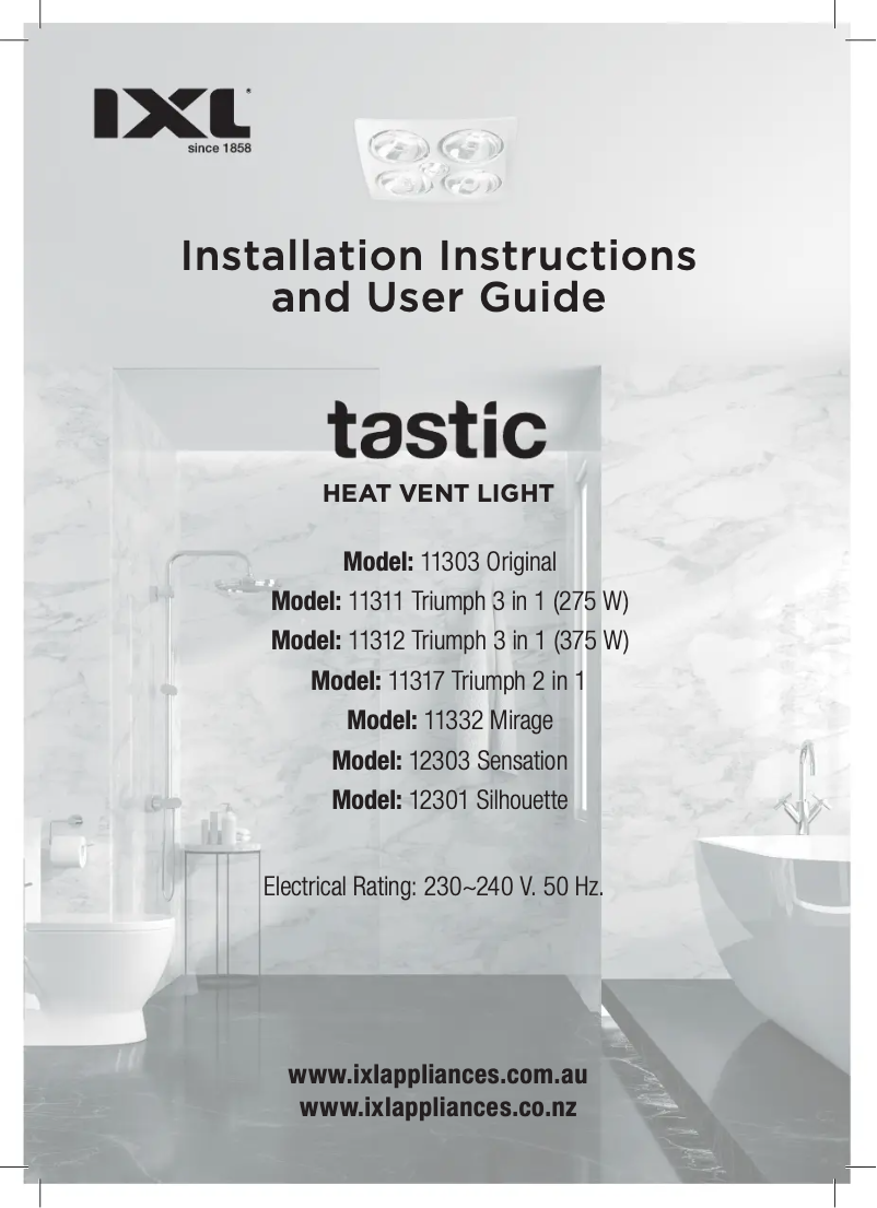 Page 1 de la notice Manuel utilisateur IXL Tastic Silhouette