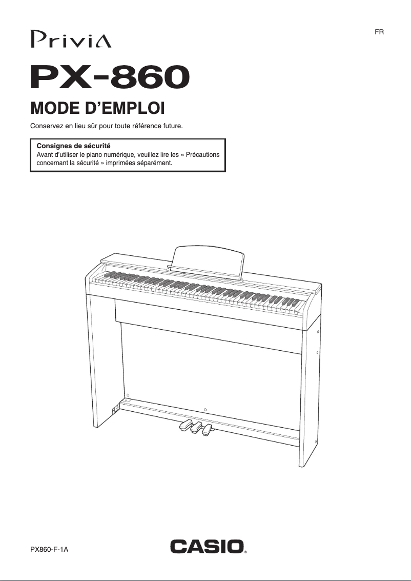 Image de la première page du manuel de l'appareil Privia PX-860