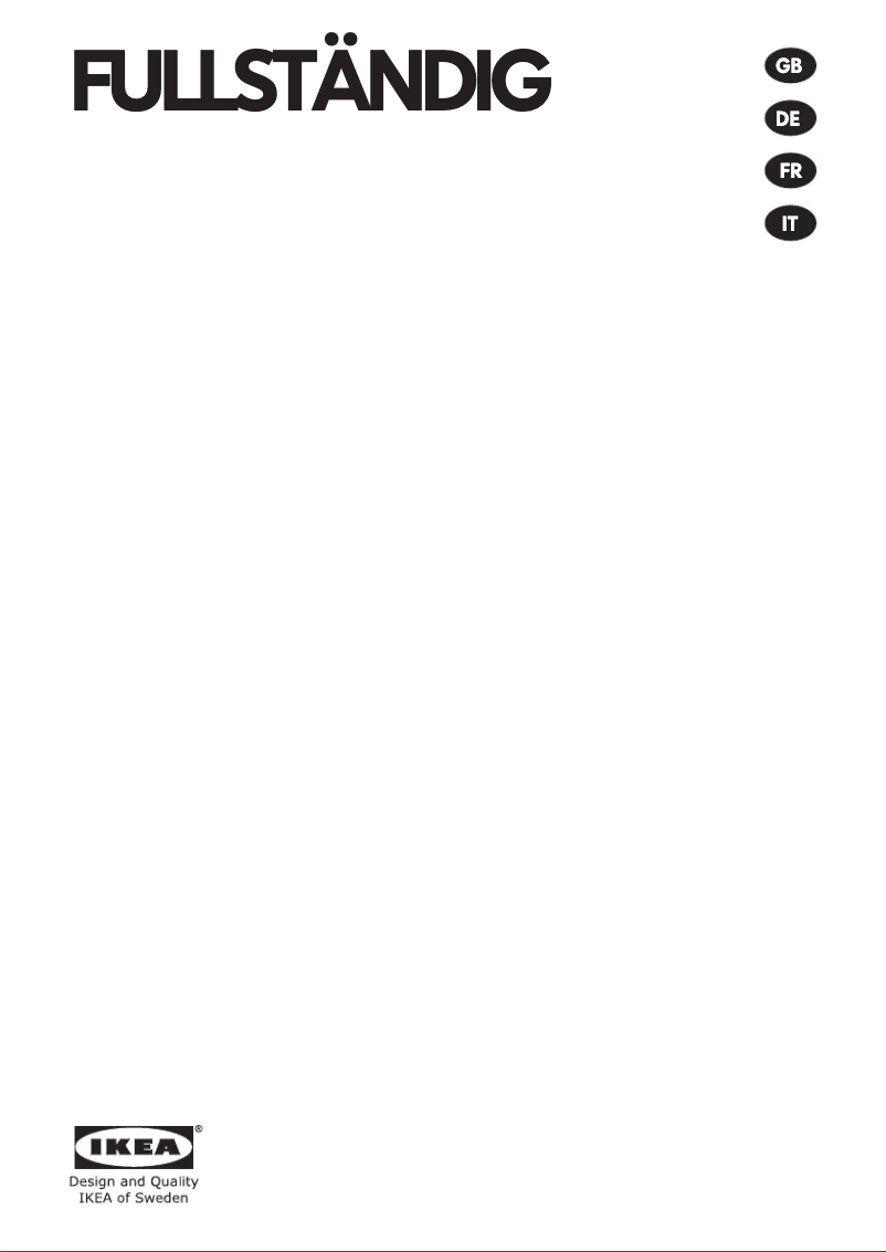 Image de la première page du manuel de l'appareil FULLSTÄNDIG 805.270.17