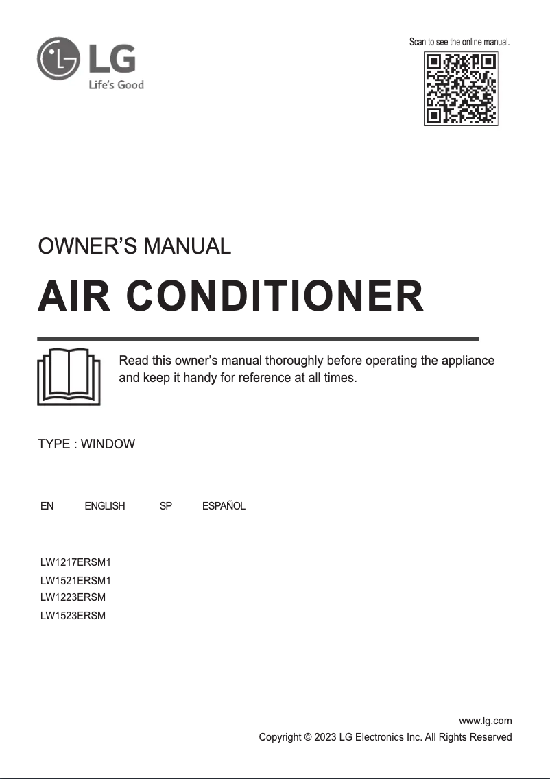 Page 1 de la notice Manuel utilisateur LG LW1521ERSM1