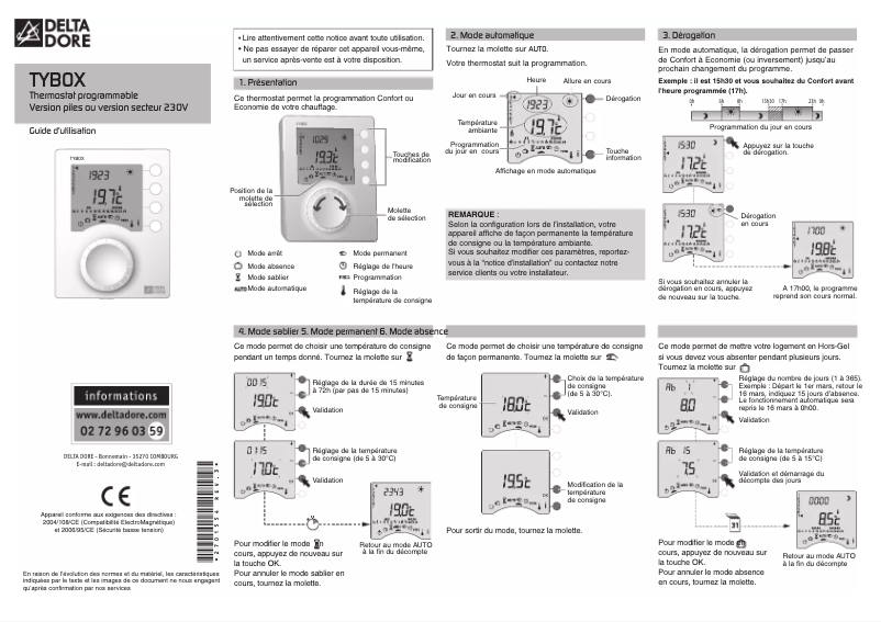 Page 1 de la notice Manuel utilisateur Delta Dore Tybox 710