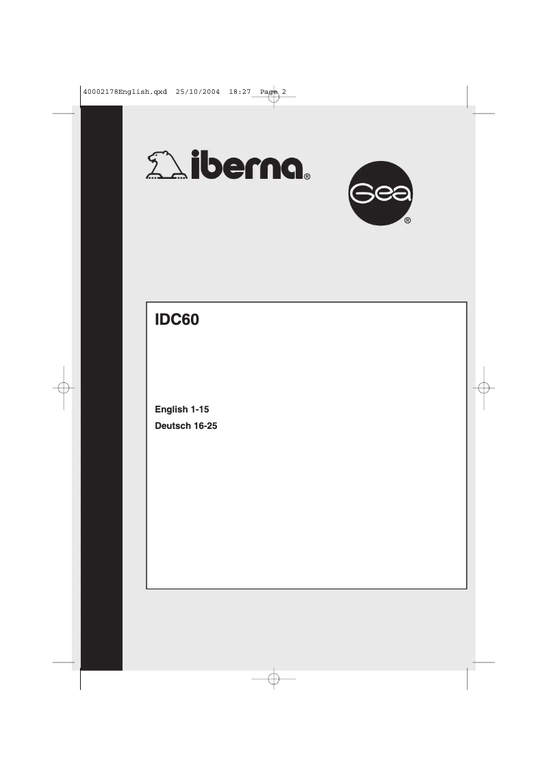 Page n°1 - Manuel utilisateur Iberna IDC 60-SY