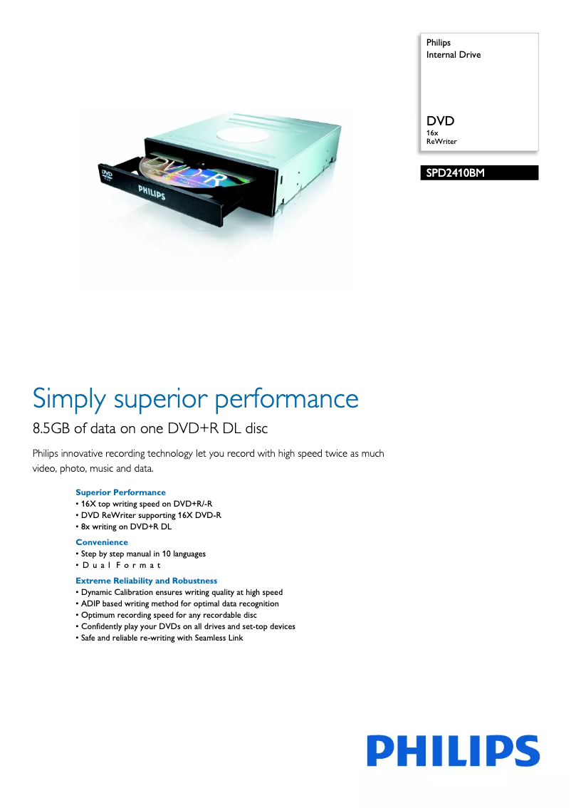 Page n°1 - Brochure Philips SPD2410BM