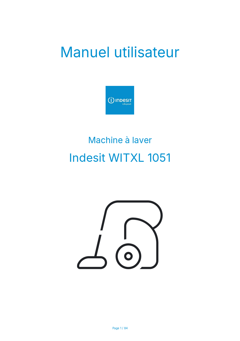 Image de la première page du manuel de l'appareil WITXL 1051