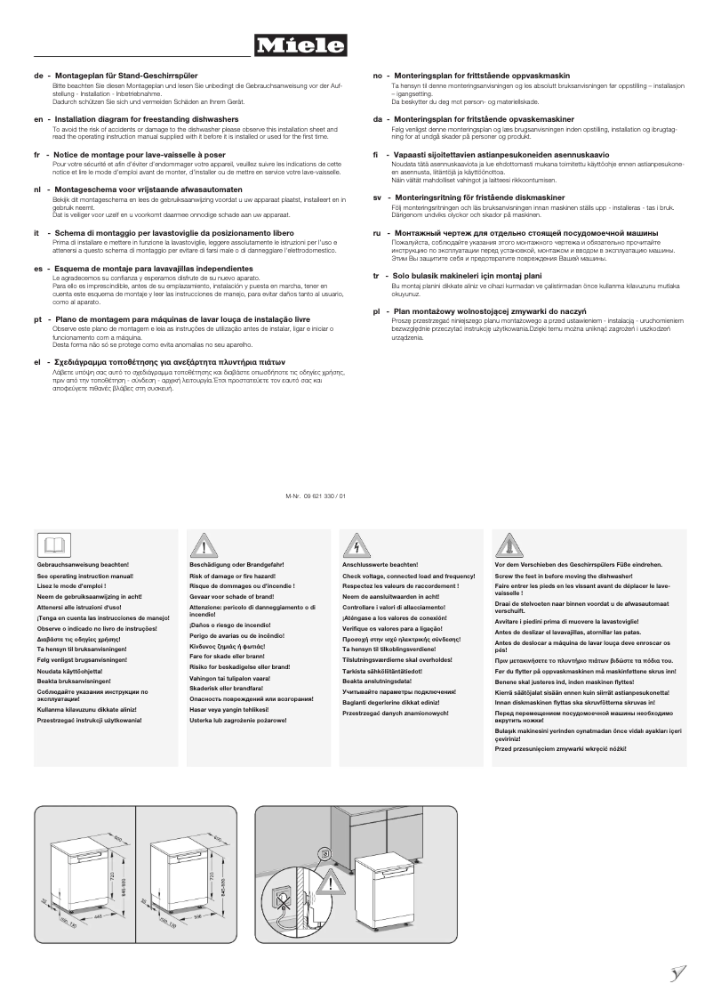 Page n°1 - Manuel utilisateur Miele G 4910 i