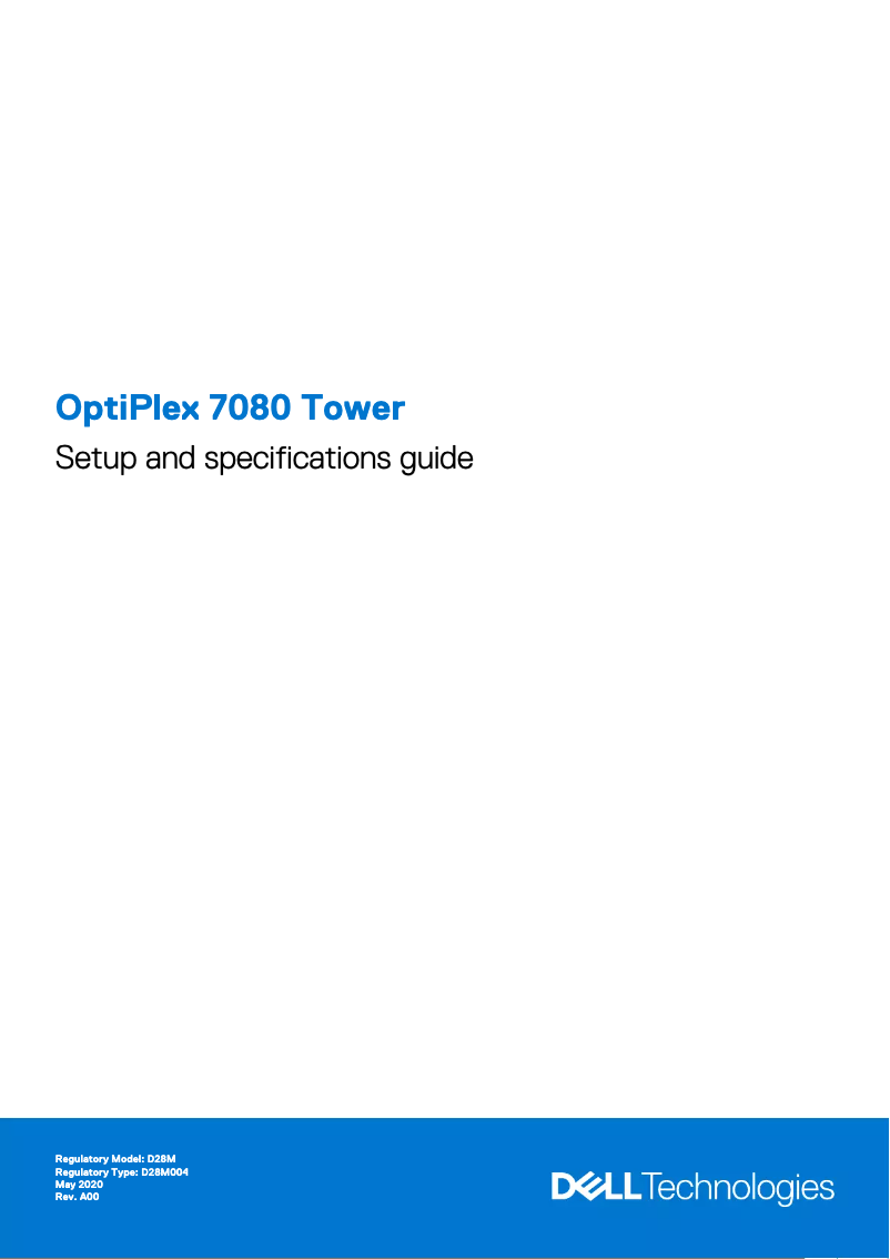 Image de la première page du manuel de l'appareil OptiPlex 7080 Tower