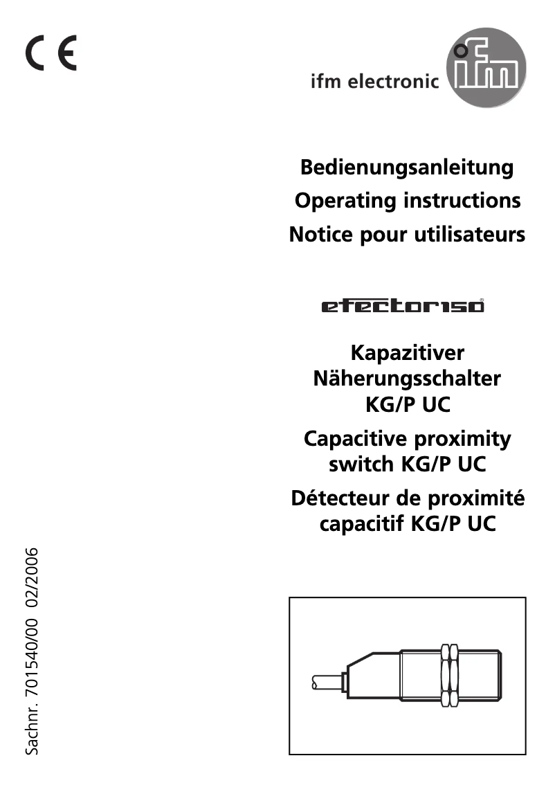 Page n°1 - Manuel utilisateur IFM KG0006