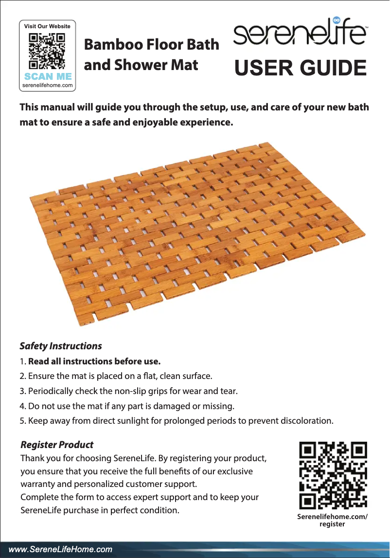 Page 1 de la notice Manuel utilisateur SereneLife SLFBMT500