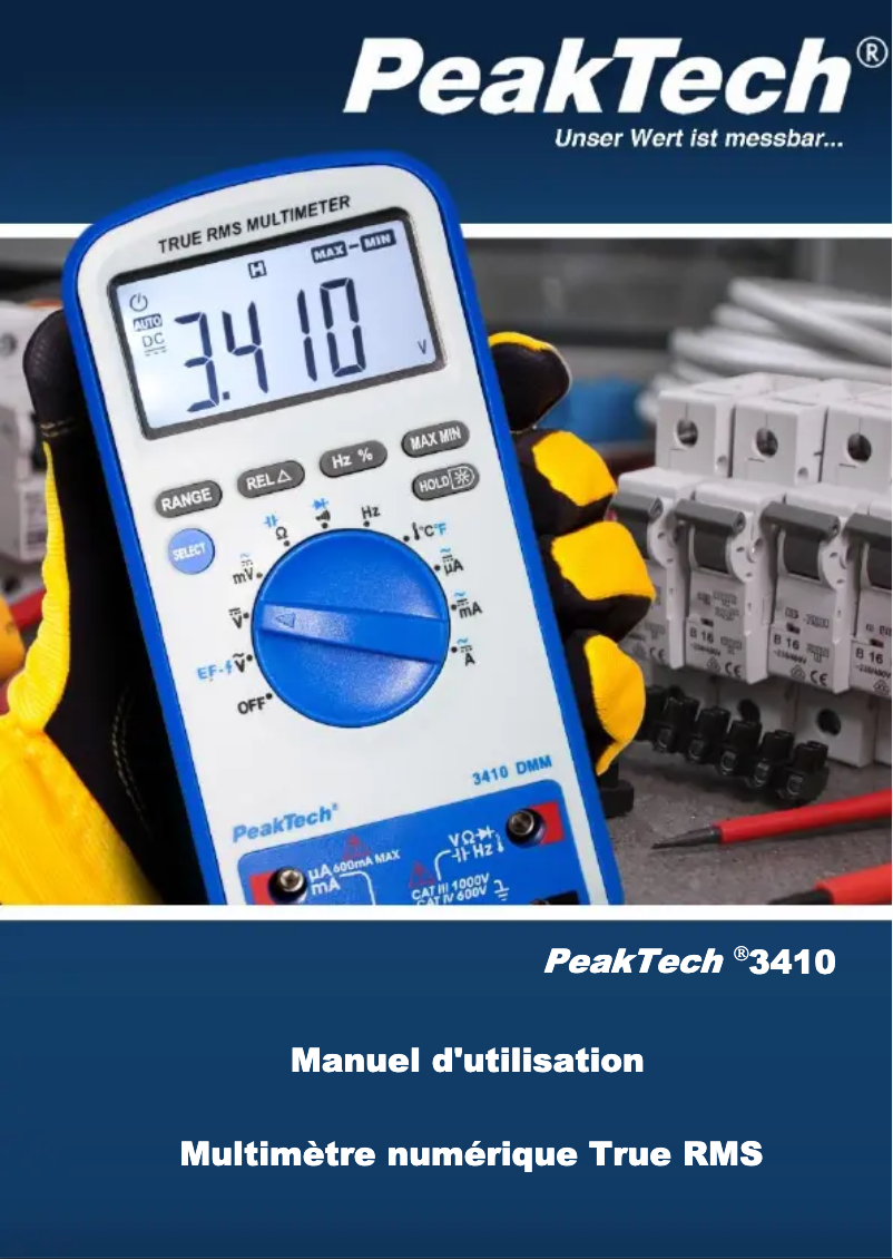 Page n°1 - Manuel utilisateur PeakTech 3410