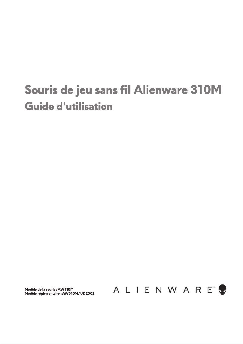 Page 1 de la notice Manuel utilisateur Alienware 310M