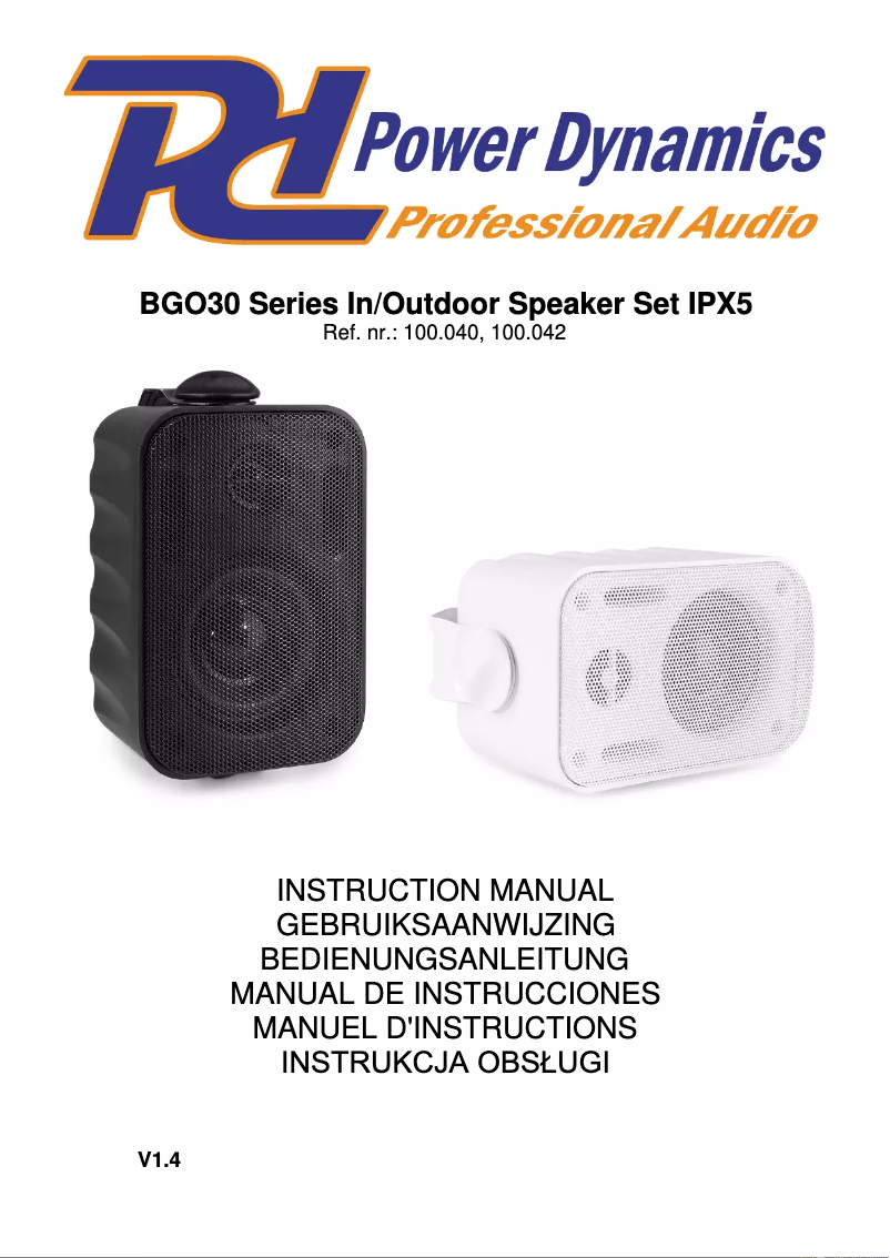 Page n°1 - Manuel utilisateur Power Dynamics BG030