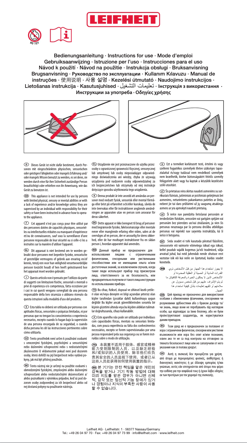 Page 1 de la notice Manuel utilisateur Leifheit Air Board Table Compact 72583