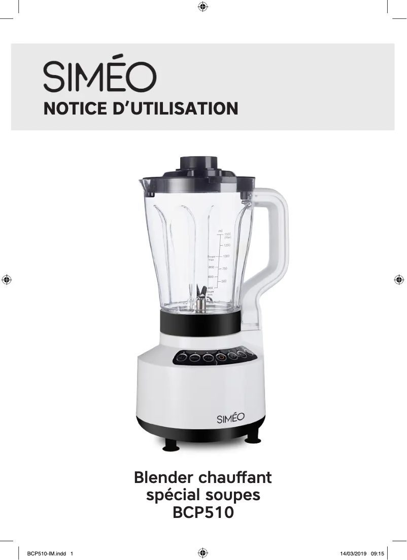 Page n°1 - Manuel utilisateur Siméo BCP510