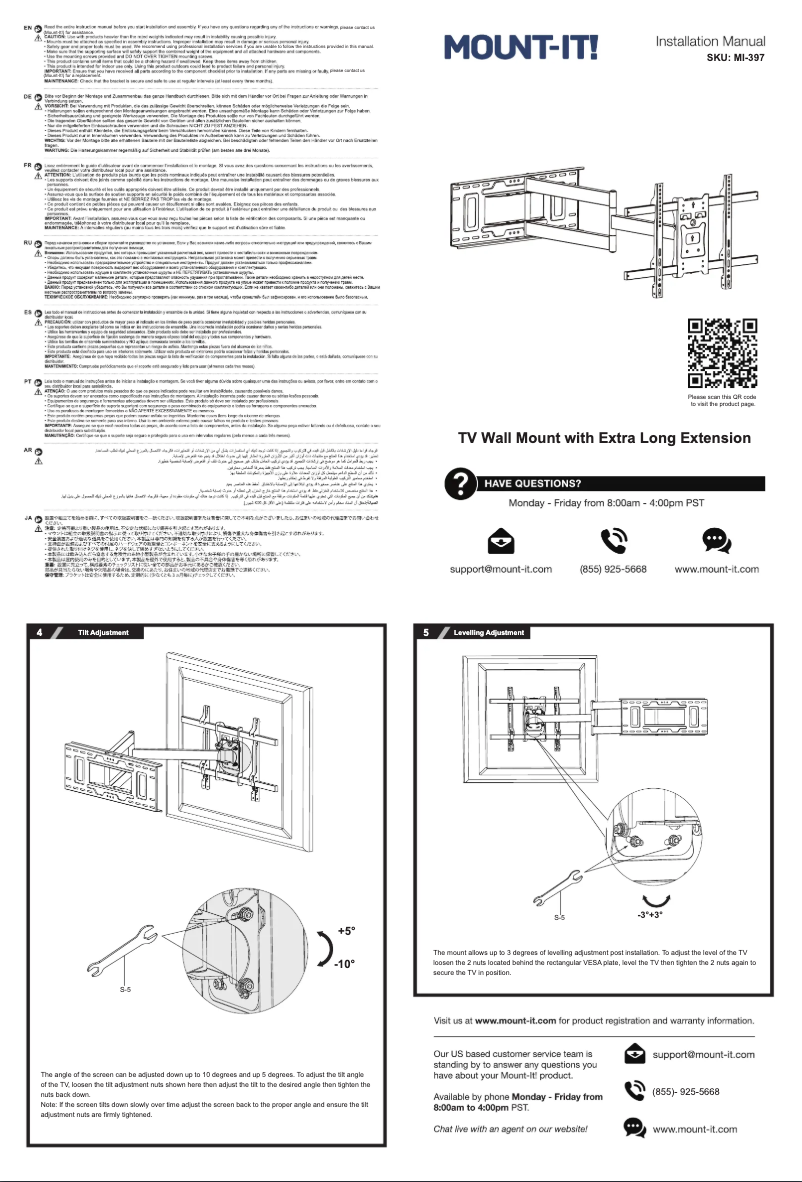 Page n°1 - Manuel utilisateur Mount-It! MI-397